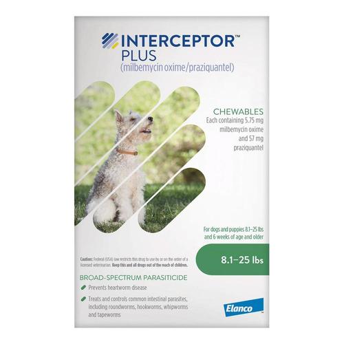 Interceptor Plus Kauartikel (Interceptor Spectrum) Für Hunde von 8,1 - 25 lbs (Grün) 12 Kausnacks