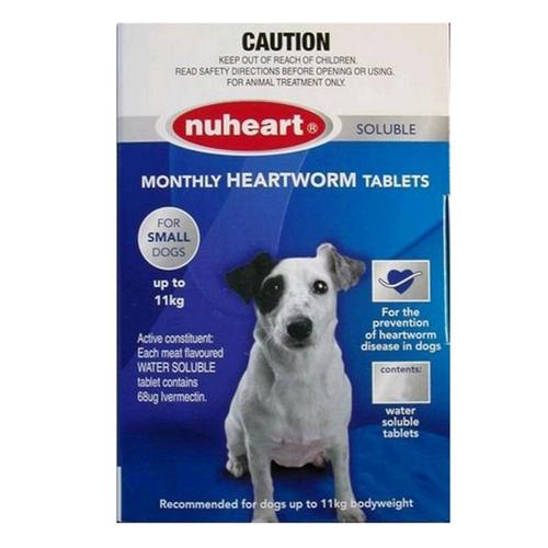 Nuheart (Generic Heartgard Plus) Kleine Hunde bis zu 25lbs (Blau) 12 Tabletten