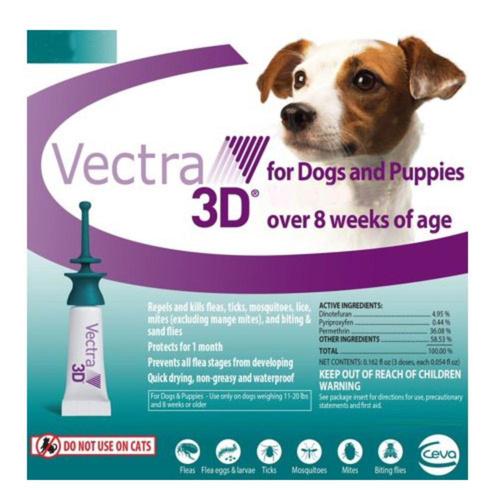 Vectra 3d für kleine Hunde 8-22lbs 12 Dosen