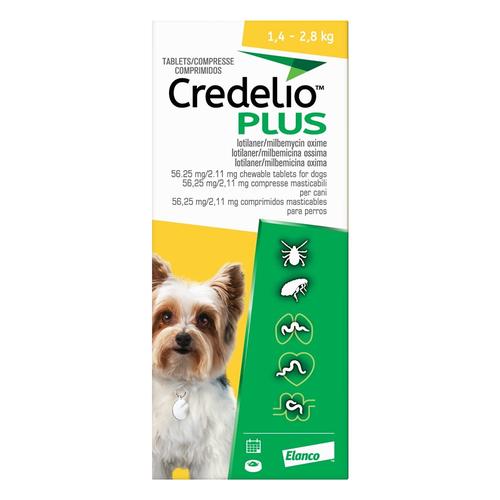 Credelio Plus für extra kleine Hunde 1,4-2,8 kg (gelb) 6 Kauartikel