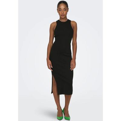 Jerseykleid ONLY "ONLBELFAST S/L MIDI DRESS JRS NOOS", Damen, Gr. S (36), N-Gr, schwarz, Jersey, Obermaterial: 97% Baumwolle, 3% Elasthan, unifarben, modisch, figurbetont, Rundhals, ohne Ärmel, Kleider Image