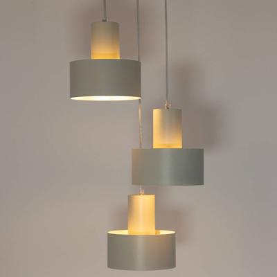 SIGMA Hängeleuchte Rif 3, taupe, rund, 3-flammig, Ø 33 cm, Stahl Image