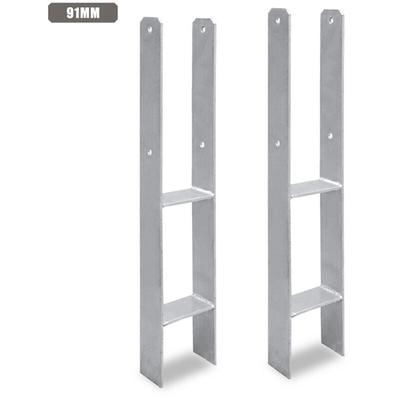 Swanew Pfostenanker H-Pfostenträger H-Anker 600 mm Länge Pfostenschuh für Carport 91MM 2 Stück Image