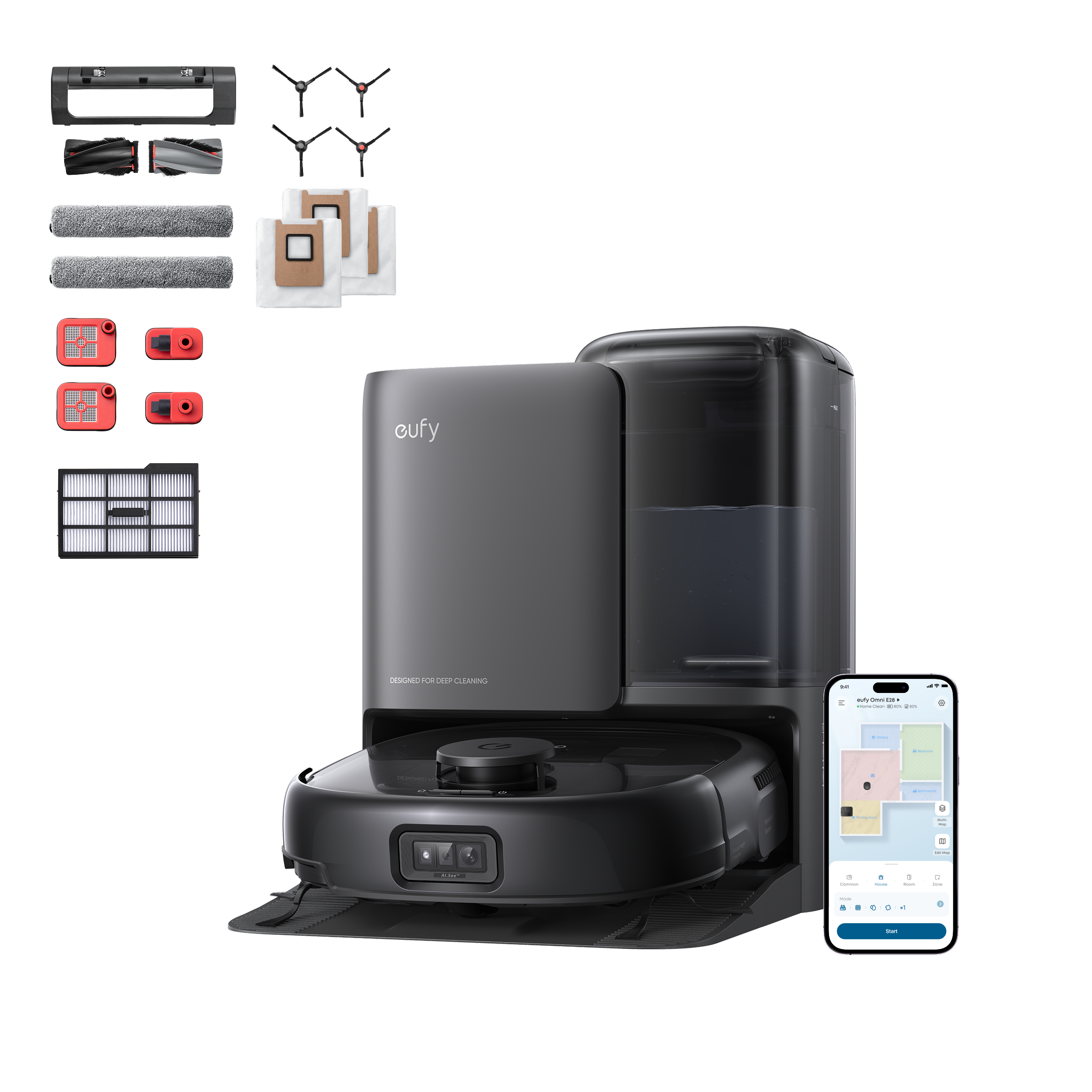 eufy Robot Vacuum Omni E25 with Complete Accessory Kit