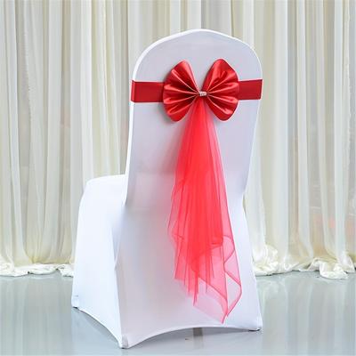 TEMU 10pcs Elegant Chair Sashes With Bow Ties - & Reusable Decor For Weddings, Parties, Image
