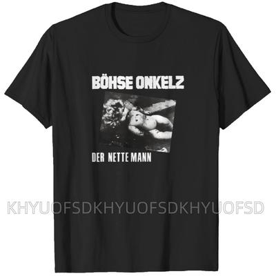 "TEMU Men's Casual Cotton T-shirt With "böhse Onkelz" Graphic Print - Breathable Round Neck Short Sleeve Tee, Regular -season , Everyday Tshirt | Graphic Tee |" Image