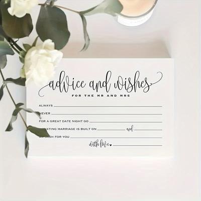 TEMU 25-pack 4x6 Inch Wedding And Wishes Cards For Bride And Shower, Elegant Cardstock Keepsake For Mr. And Mrs.