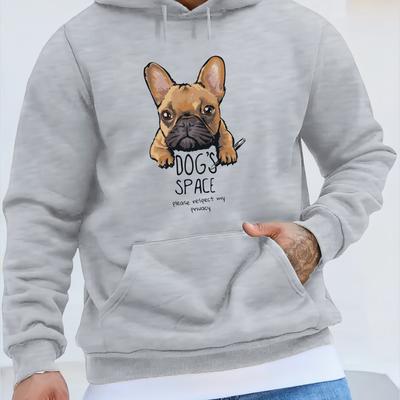 TEMU -lined Men's Hoodie - Fall & Pullover With Kangaroo Pocket, Long Sleeve, Polyester , Youth, Printed Top, Men's Clothing, Image