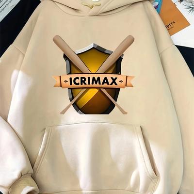"TEMU Unisex Athletic Hoodie With "icrimax" Graphic - Navy Blue Casual Pullover For Men And Women, Comfortable For Sports, Running, And Outdoor Activities, Pullover | Trendy Casual Hoodie | Hoodie" Image