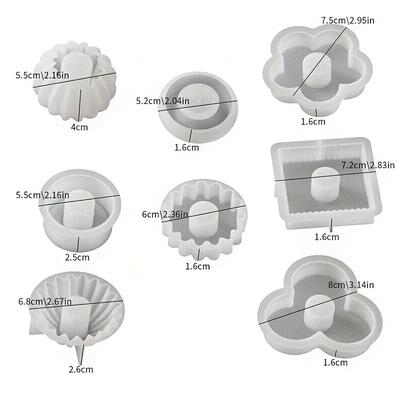 TEMU Resin Casting Molds Diy 8pcs Stackable Candle Plaster Decorative Home Tabletop Atmosphere Ornament Holiday Gift Resin Plaster Craft Silicone Mold Image