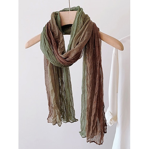 Leichter Herrenschal aus geknittertem Chiffon im Batik-Ombré-Look, perfekt für Bohème-Reisen, den Alltags-Layering-Look und Frühlings-/Herbst-Looks Image