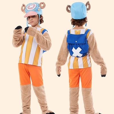 Einteiler Seeräuber Tony Tony Chopper Anime Outfits Kostüm Cosplay-Anzüge Halloween Karneval Welttag des Buches Leistung Pädagogisches Ankleiden Verkleidung für Schulveranstaltungen Oberteil Hose Image