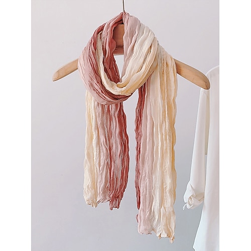 Leichter Herrenschal aus geknittertem Chiffon im Batik-Ombré-Look, perfekt für Bohème-Reisen, den Alltags-Layering-Look und Frühlings-/Herbst-Looks Image