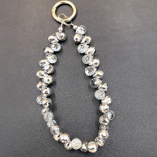 Neues Handy-Lanyard, kurzes Lanyard mit Wassertropfen-Kristall, handgefertigte Perlen-Handgelenkkette, achten Sie auf verlorenes Zubehör Image