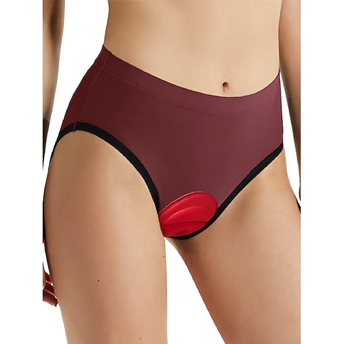 Damen Fahrradunterwäsche-Shorts Fahhrad Slip Formpassend Sport Weich Bequem Schwarz Pfirsich Bekleidung Fahrradbekleidung Image