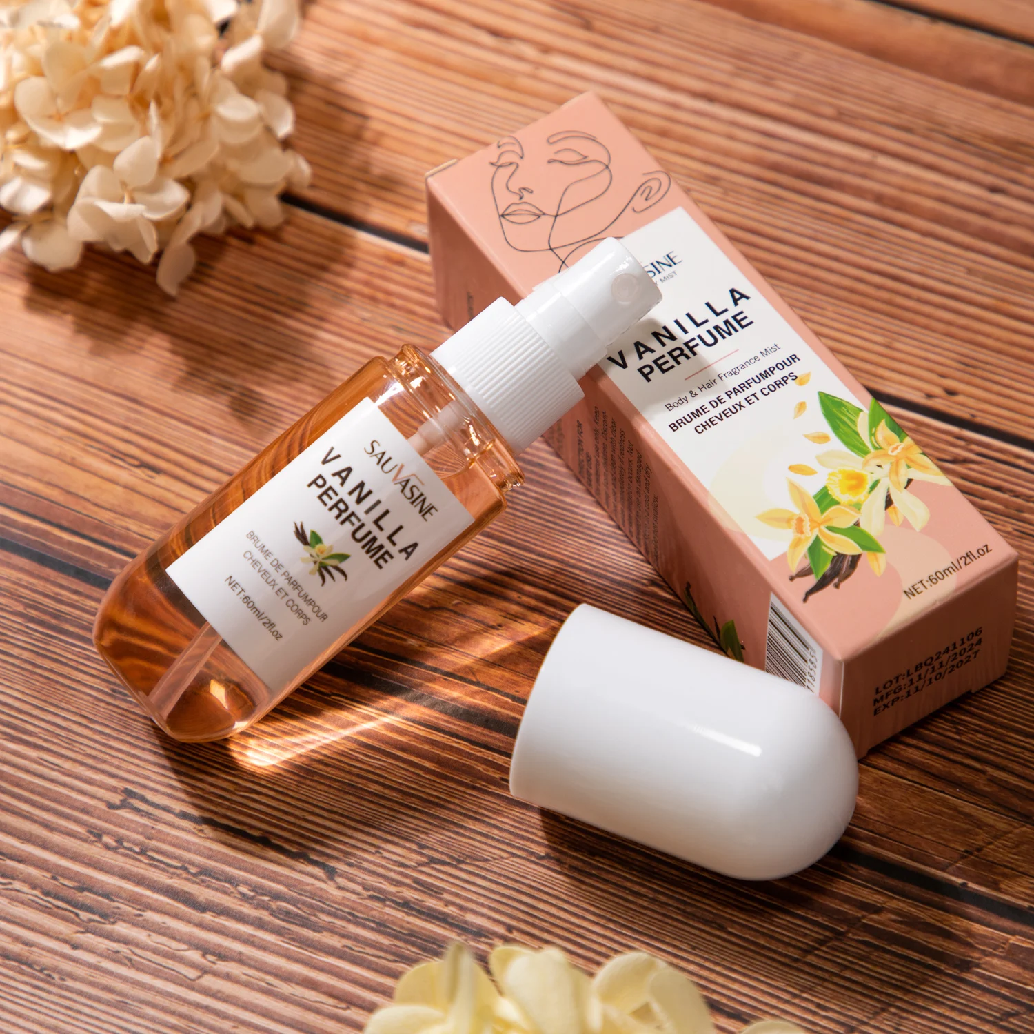 2.03Fl Oz Vanilla Body Mist Vanilla Hair and Body Perfume Mist for Women & Men Long-Lasting Fragrance Body Spray for Gifts