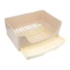 Toilette per conigli, design a cassetto per grandi spazi, vasino per animali domestici, vassoio per lettiera, portatile, facile da pulire, fondo antiscivolo, rete spessa