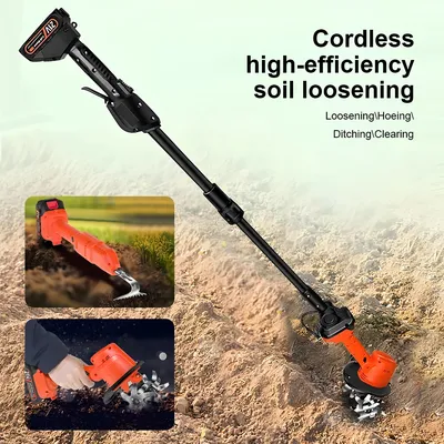 Cultivator Electric Hoe Garden Weeding Farming Tools Handheld Cultivator 21V-24V Lithium Battery Looseners Rotary Tiller