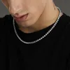 Luxus-Stil Iced Out 3 mm klar weiß A+++ CZ Tenniskette Halsketten für Mann Frau 14/18/22/26 Zoll Halsband Bling Hip Hop Juwelen