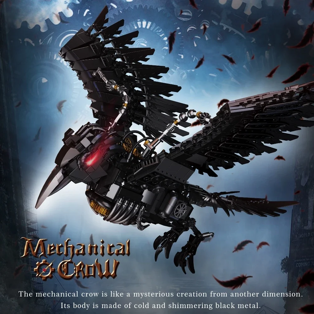 2025 Technische mechanische Krähe Bausteine Set Tiere Bausteine Modell Geburtstagsgeschenke STEM Kinderspielzeug Geschenk für Jungen Image