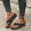 Damen-Sommersandalen mit Blumendekor, bequem, offener Zehenbereich, Slip-on-Schuhe, Damenmode, Flip-Flops, Damenschuhe, Hausschuhe für Damen