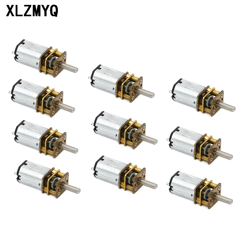 10 Stück DC 3V/6V/12V N20 Mini Micro Metallgetriebemotor mit Zahnrad DC-Motoren 30RPM 60RPM 100RPM 200RPM 300RPM 600RPM 1000RPM Image