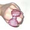 2025 Neuer Y2K Sanrio Hello Kitty großer rosa Schleifenring mit verstellbarer Größe, Diamant,
