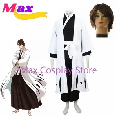 Max Anime Bleach Aizen Sousuke Cosplay Kostüme Mann Frau Halloween Perücke Cosplay Kostüm Cos Image