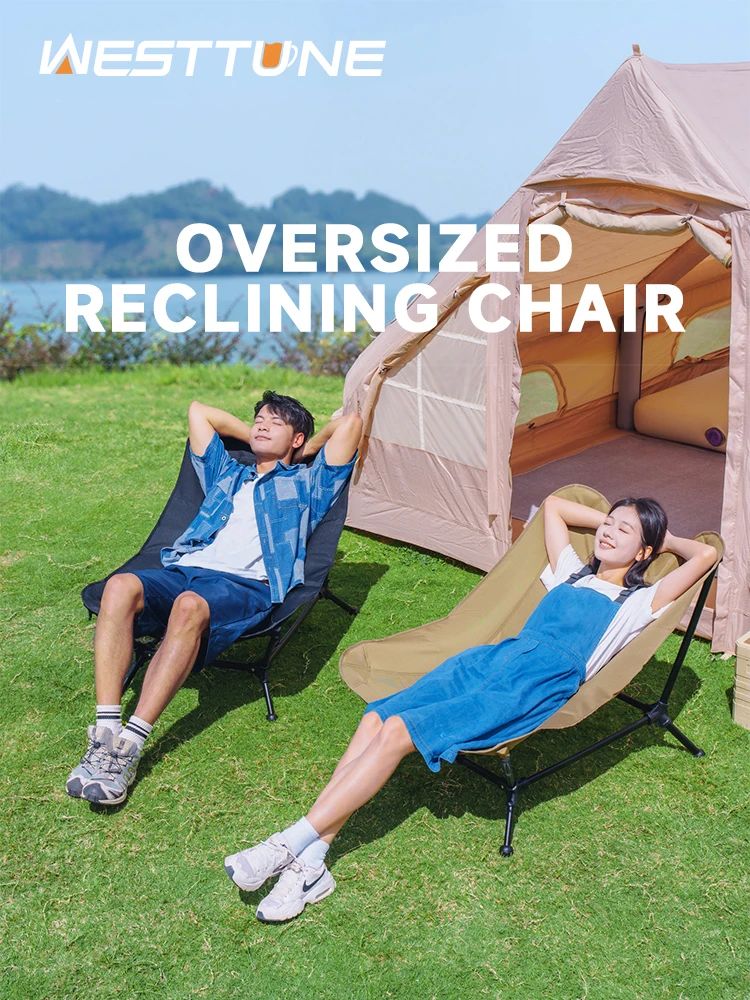 WESTTUNE Tragbare Outdoor-Stühle, faltbar, übergroß, Campingstuhl, Aluminiumlegierung, leichte Liegen zum Angeln, Strandtouristen