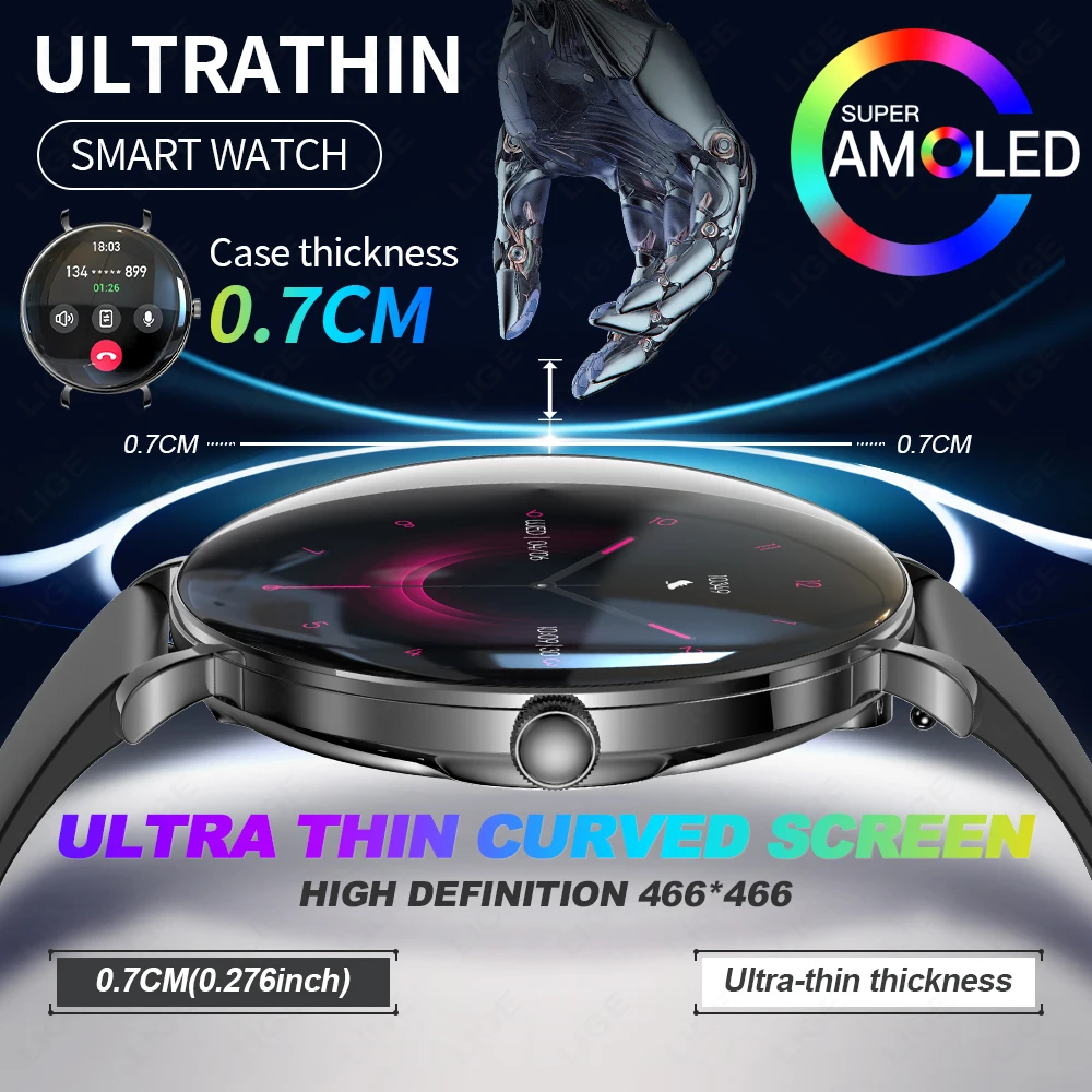 2025 neue Für Xiaomi 1,43 zoll Bluetooth Anruf Smartwatch Frauen Männer AMOLED 466*466 HD Pixel Display Smart uhr für Android iOS Image