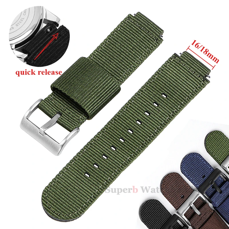 16mm 18mm Nylon Uhrenarmband für Casio AQ-S800 GA100 GA2100 F-108 DW6900 MRW-S300 AE-1000 GA-700 W-218H Canvas-Armband für Herren Image