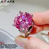 20 Karat rosa Saphir echte Moissanit Lab Diamant Ringe für Frauen Männer Luxus S925 Silber große