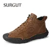 SURGUT Herren-Bikerstiefel, Leder, Freizeitschuh, hohe Schuhe für Herren, trendiger