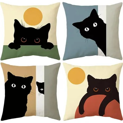 Kissenbezug 45 x 45 cm, 4 Stück, dekorativer kurzer Plüsch-Sofa-Kissenbezug: Wohnzimmer, Sofa, Schlafzimmer, unsichtbarer Reißverschluss Image