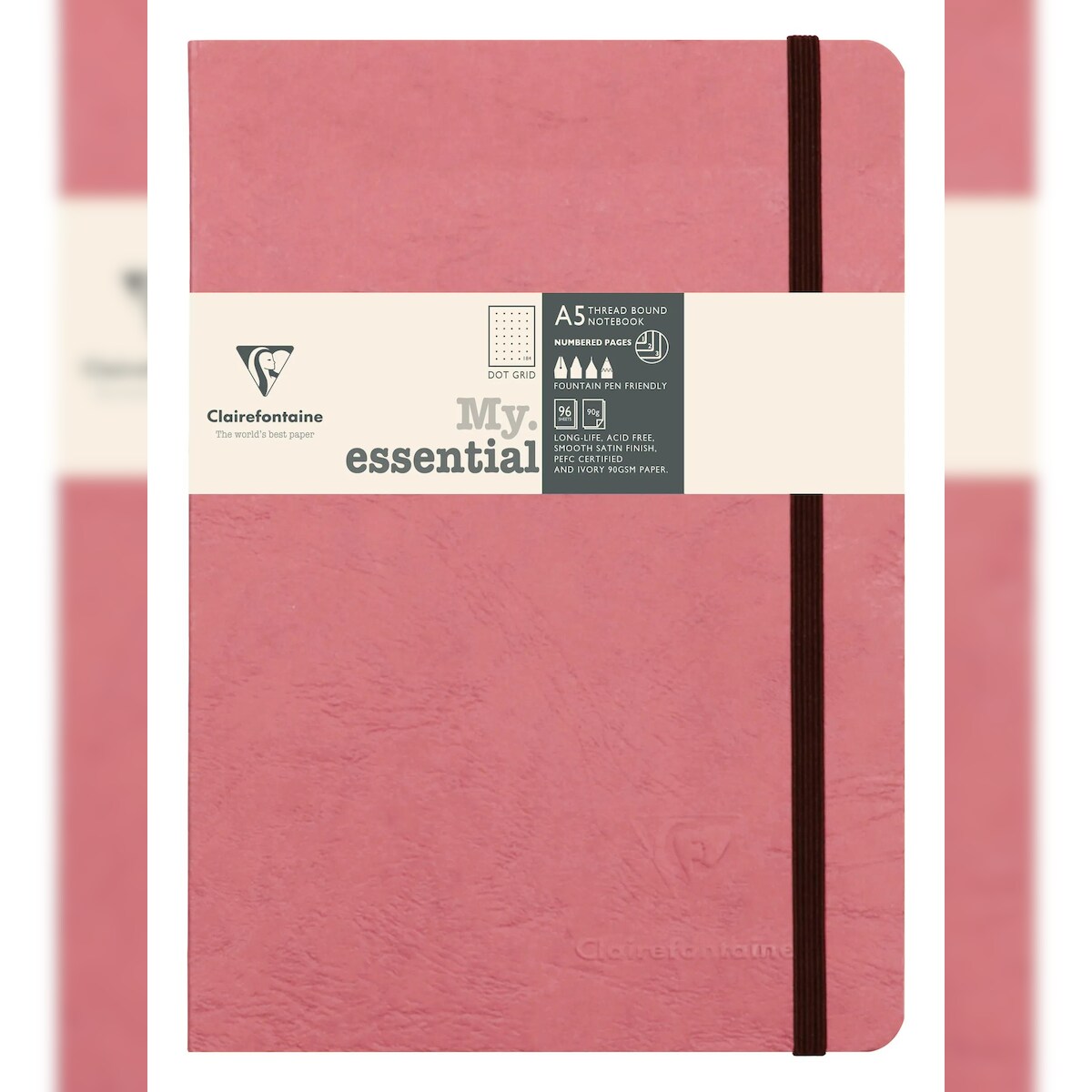Clairefontaine 5x Notizbuch Age Bag My.essential, A5 96 Blatt dot/punktkariert - Antikrosa 793436C Image