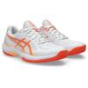 Hallenschuh ASICS "COURT HUNTER FF", Gr. 42, weiß, vivid coral, Synthetik, sportlich, Schuhe