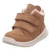 Lauflernschuh SUPERFIT "BREEZE WMS: mittel", Kinder, Gr. 23, braun (hellbraun), Nubukleder, unifarben, Schuhe, Barfußschuh mit zwei Klettverschlüssen, Größenschablone zum Download