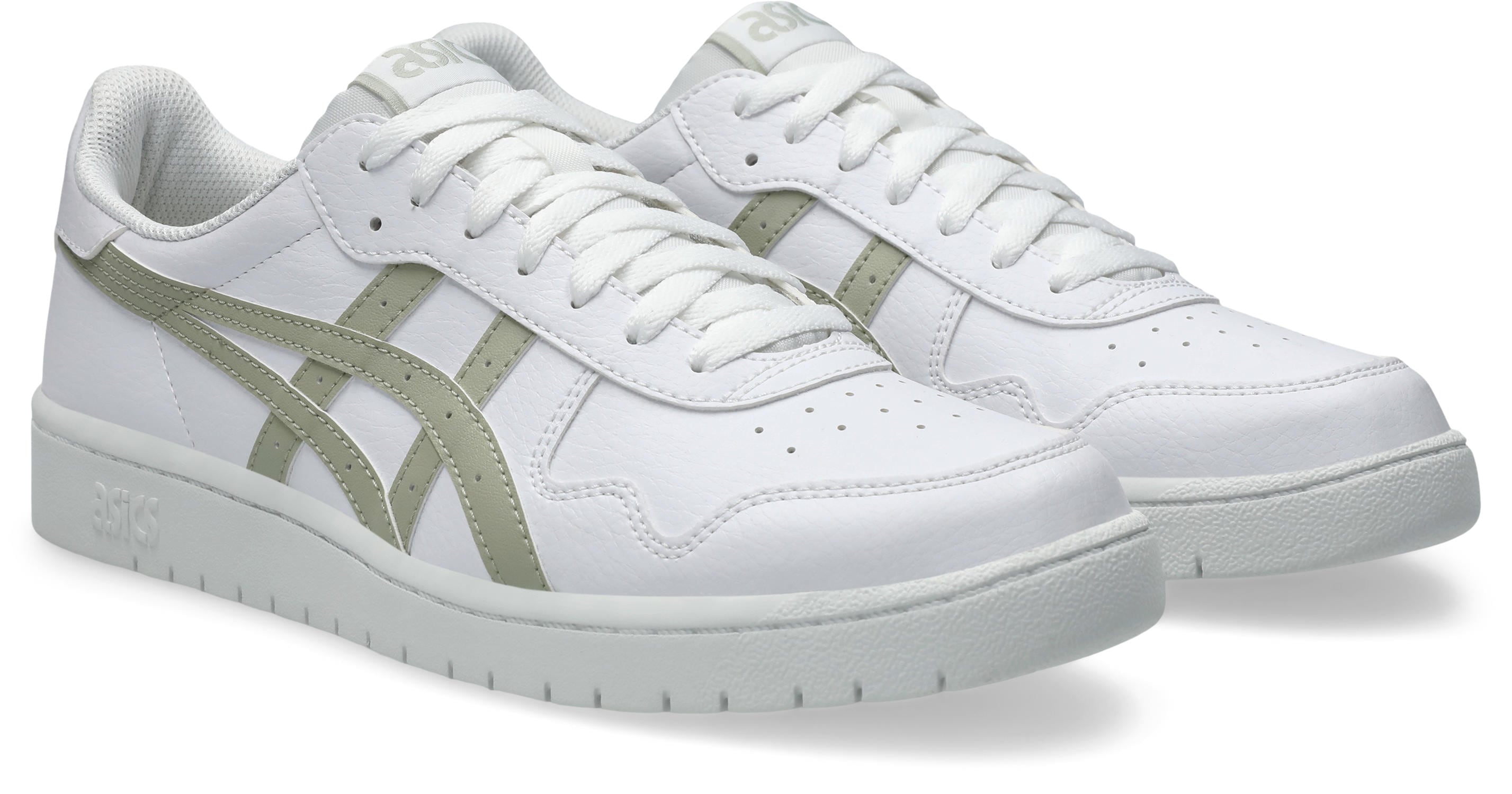 Sneaker ASICS SPORTSTYLE "JAPAN S", Gr. 40,5, weiß, dried leaf grün, Synthetik, Schuhe