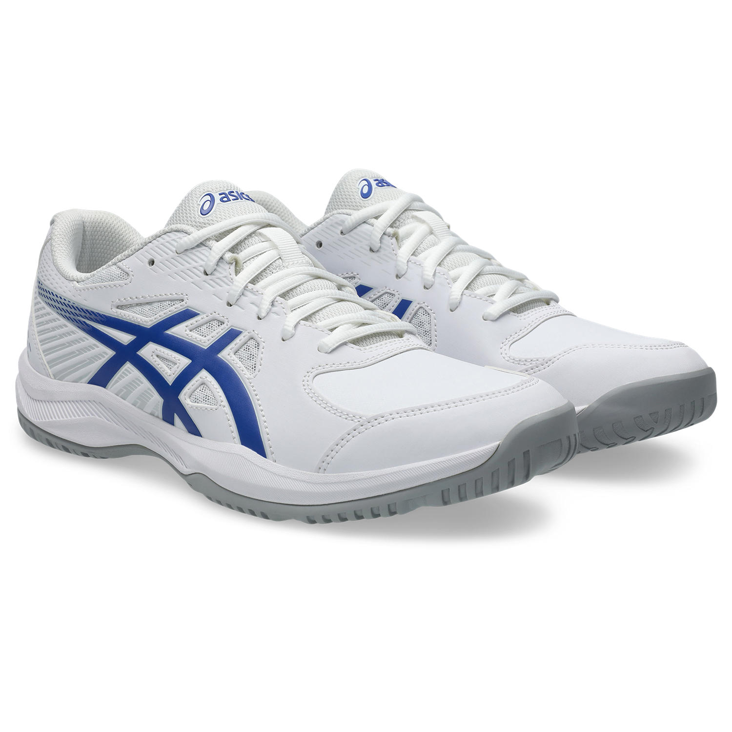 Tennisschuh ASICS "COURT SLIDE 4", Herren, Gr. 46,5, weiß, schwarz cobalt, Synthetik, Schuhe, Multicourt-Schuhe