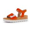 Keilsandalette GABOR "GENUA", Damen, Gr. 39, orange, Ziegenveloursleder, feminin, Schuhe, Riemchensandale, Komfortschuh, Schmuckelement, G-Weite