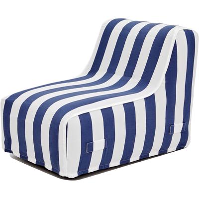 Loungesessel JAHNKE "AIR LOUNGE", navy blau, weiß gestreift, B:60cm H:70cm T:90cm, Sessel, aufblasbar, Indoor & Outdoor, 60 cm Sitztiefe Image