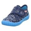 Hausschuh SUPERFIT "BILL WMS: Mittel", Kinder, Gr. 27, blau (dunkelblau kombiniert), Baumwolle, casual, Schuhe, Klettschuh mit Klettverschluss, Größenschablone zum Download