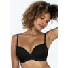 Push-up-BH DORINA "Claire", Damen, Gr. 75, Cup C, schwarz, Spitze, Obermaterial: 84% Polyamid, 16% Elasthan, unifarben, feminin, BHs, für maximales Volumen, extra dicke Kissen, 3/4 Cup