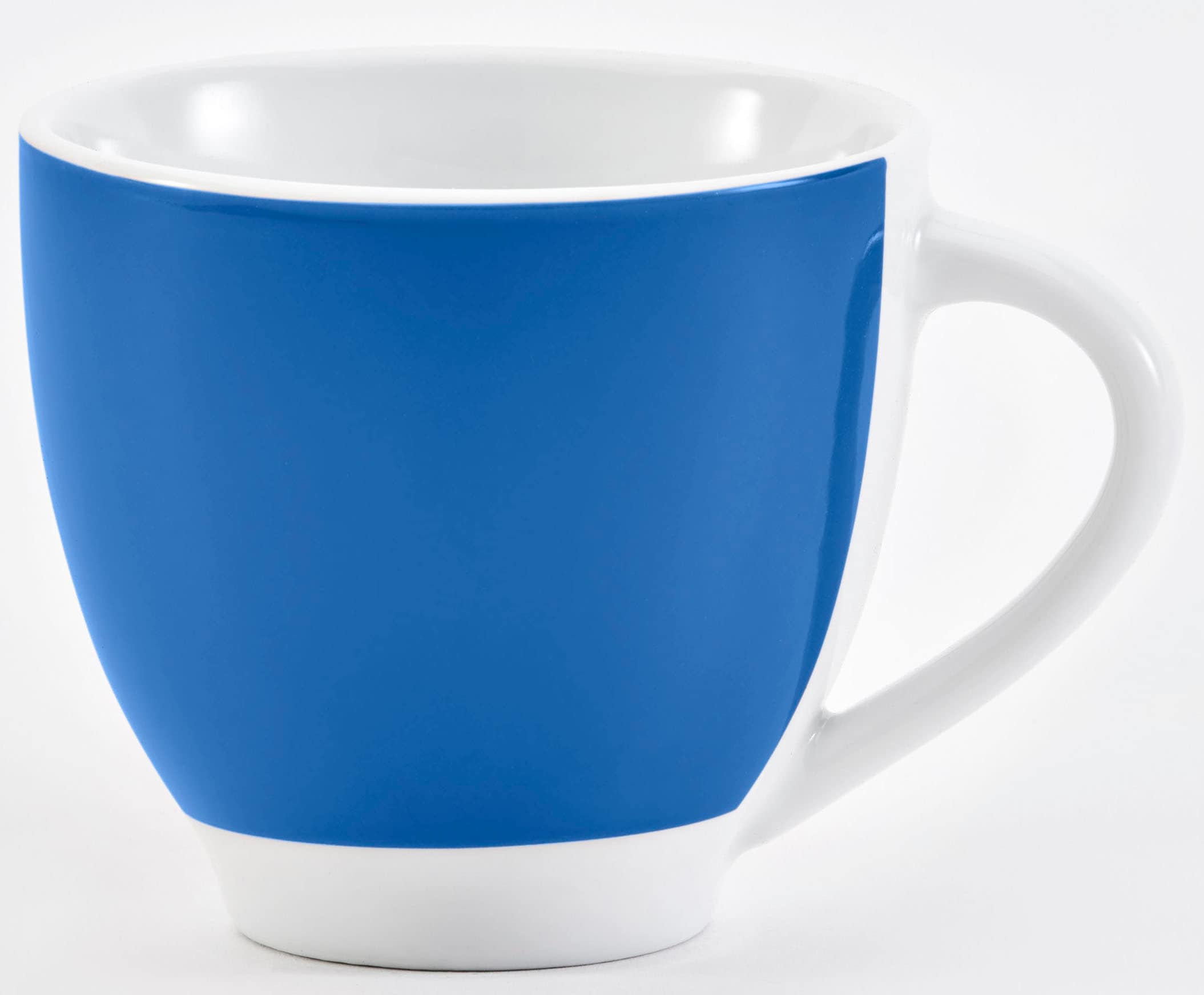 Tasse VAN WELL "Vario", blau (blau, weiß), B:24,5cm H:9,5cm, Porzellan, Trinkgefäße, spülmaschinen- und mikrowellengeeignet, 6-teilig Image