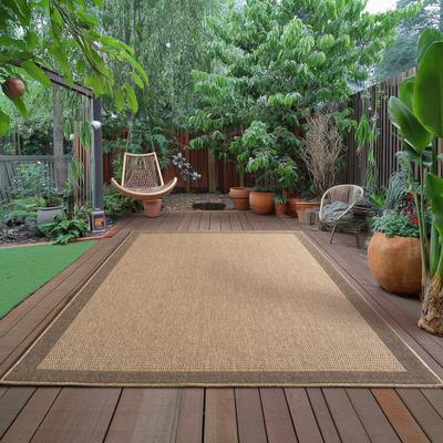 Outdoorteppich AYYILDIZ TEPPICHE "TIMBER 1402", beige, B:160cm H:5mm L:230cm, Polypropylen, Teppiche, Läufer, In und Outdoor, Jute Sisal Optik, Wohnzimmer, Aussenbereich Image