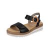 Riemchensandale REMONTE "Remonte Sandalen Glattleder", Damen, Gr. 41, schwarz, Glattleder, casual, Schuhe