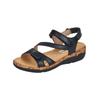 Riemchensandale REMONTE "Remonte Sandalen Leder", Damen, Gr. 41, schwarz, Leder, casual, Schuhe