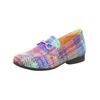 Slipper THINK "Think Slipper Leder", Damen, Gr. 38, bunt (blau, multi), Leder, casual, Schuhe