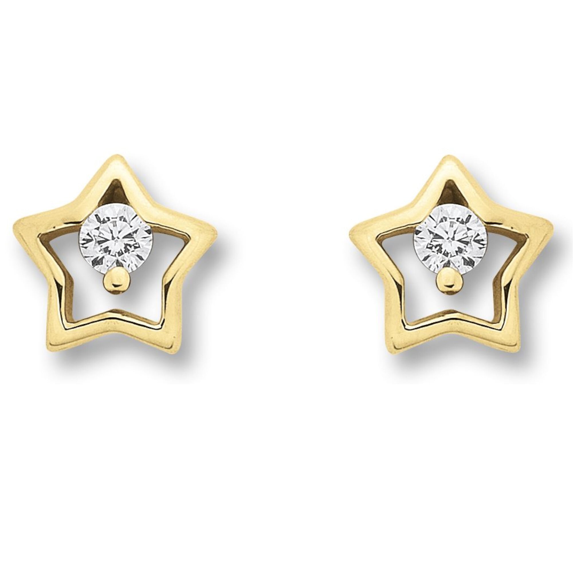 Paar Ohrhänger ONE ELEMENT "Zirkonia Stern Ohrringe Ohrstecker", gold, Ohrringe, Damen, Kinder, Gelbgold 333-Gold, Gelbgold 333, Gold, aus 333 Gelbgold – zeitlos schön – für besondere Momente gemacht Image