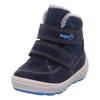 Winterboots SUPERFIT "GROOVY 2.0 WMS: Mittel", Kinder, Gr. 23, blau (dunkelblau), Veloursleder, Polyester, casual, Schuhe, Snowboots mit GORE-TEX, Größenschablone zum Download
